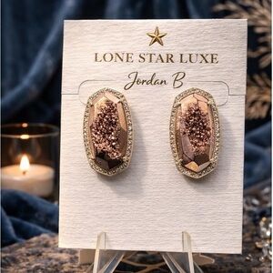 Kendra Scott Elsie Drusy Stud Earrings in Rose Gold